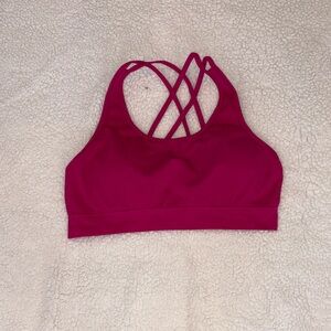 Crisscross Back Fuchsia Sports Bra